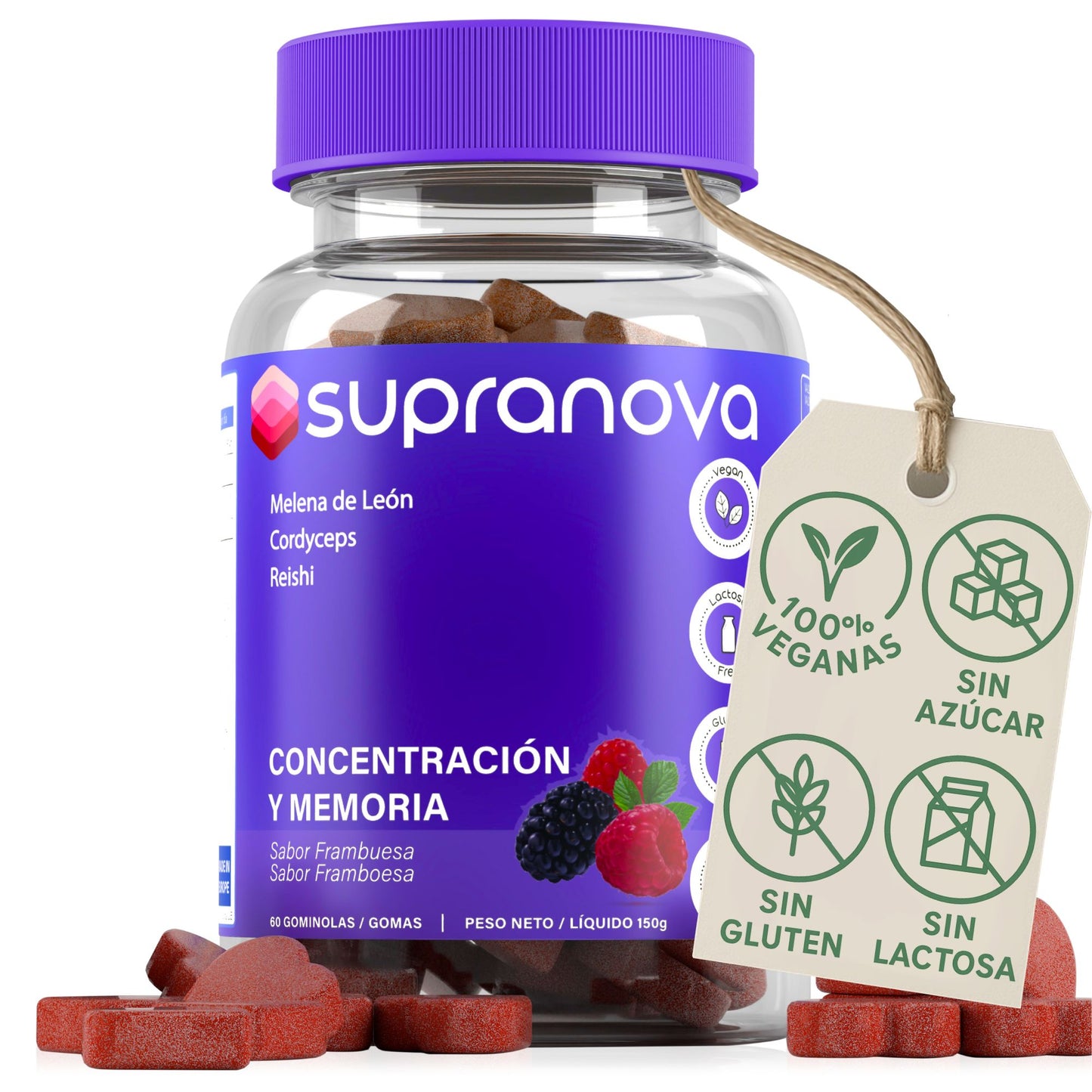 CONCENTRACIÓN Y MEMORIA (60 gominolas - SIN AZÚCAR)