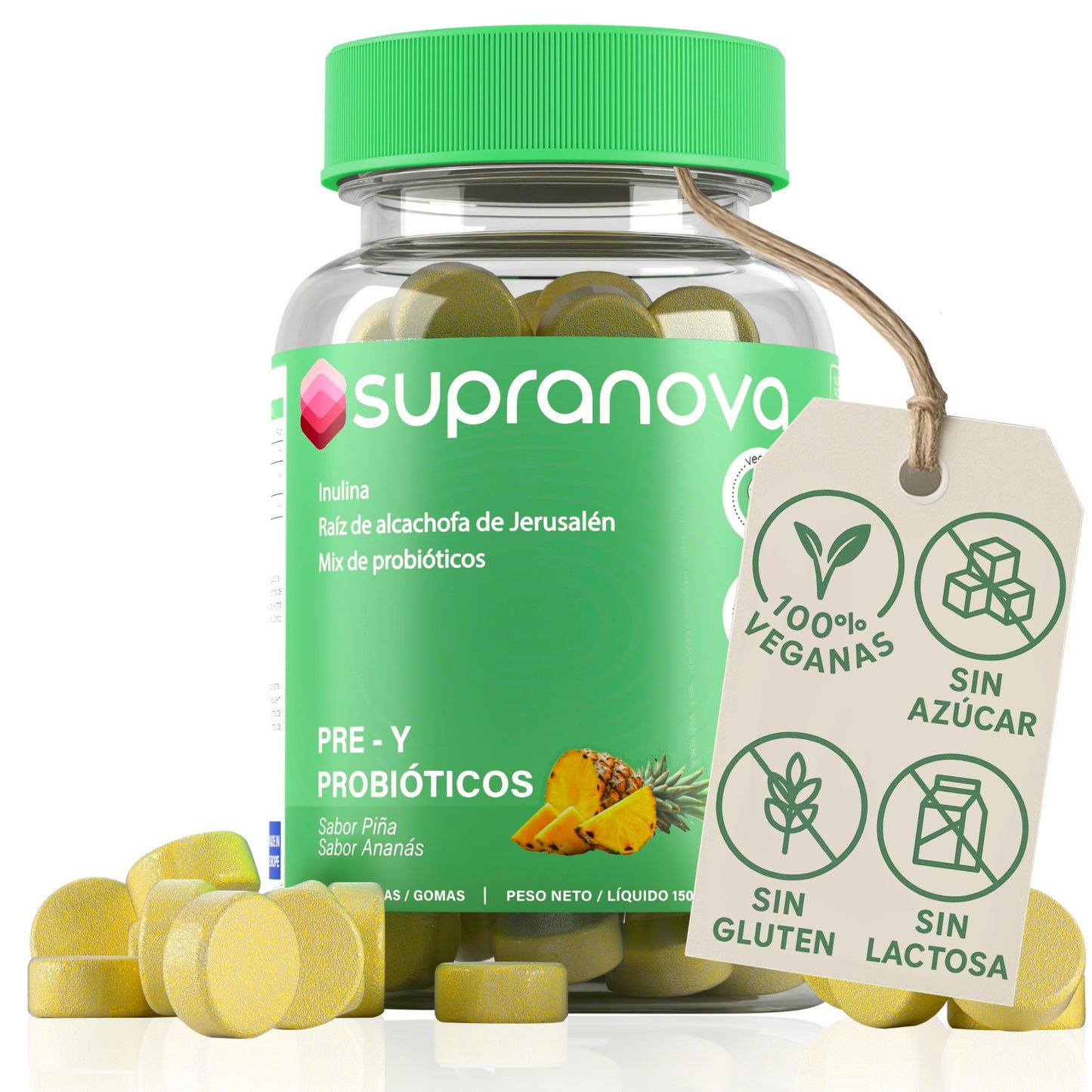 PRE y PROBIÓTICOS | SALUD DIGESTIVA (60 gominolas - SIN AZÚCAR)