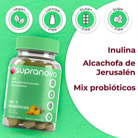 PRE y PROBIÓTICOS | SALUD DIGESTIVA (60 gominolas - SIN AZÚCAR)